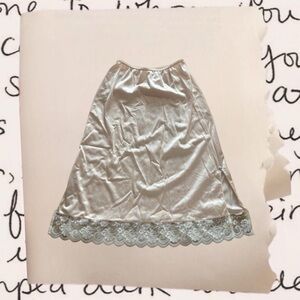 vintage lace trim rosette slip skirt